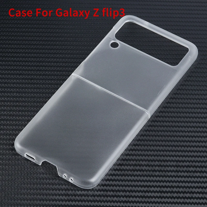 

Case for Samsung Z Flip 3 Translucent Frosted Phone Case Zflip3 Foldable Screen Pc Transparent Protective Cover