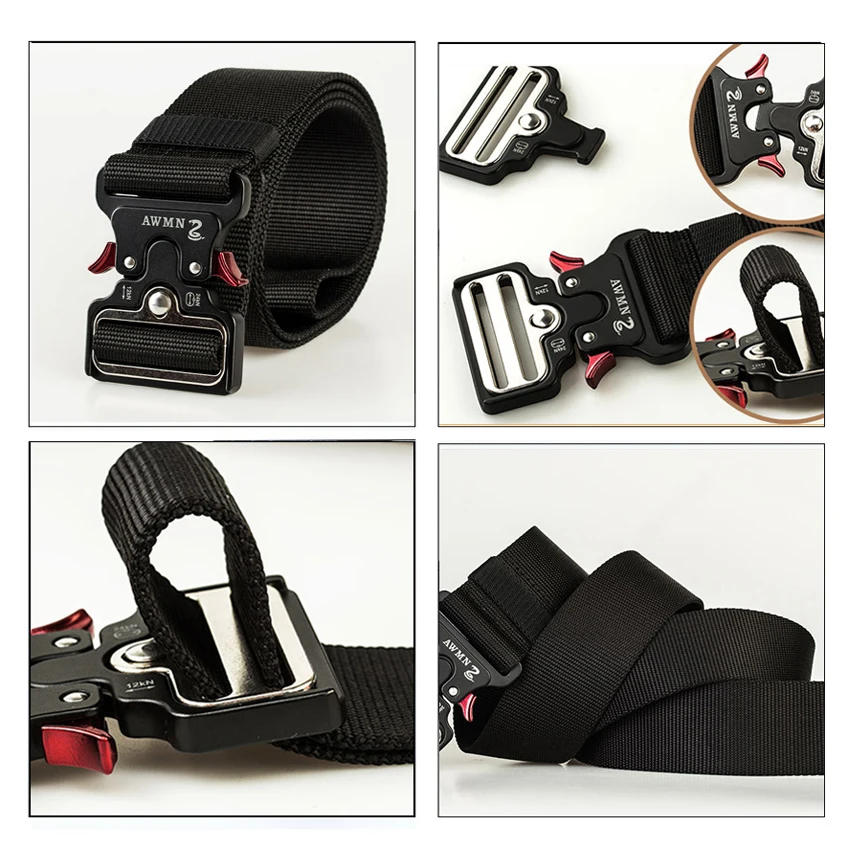 Ремень тактический мужской с металлической пряжкой шириной 4 8 см|Мужские ремни| |