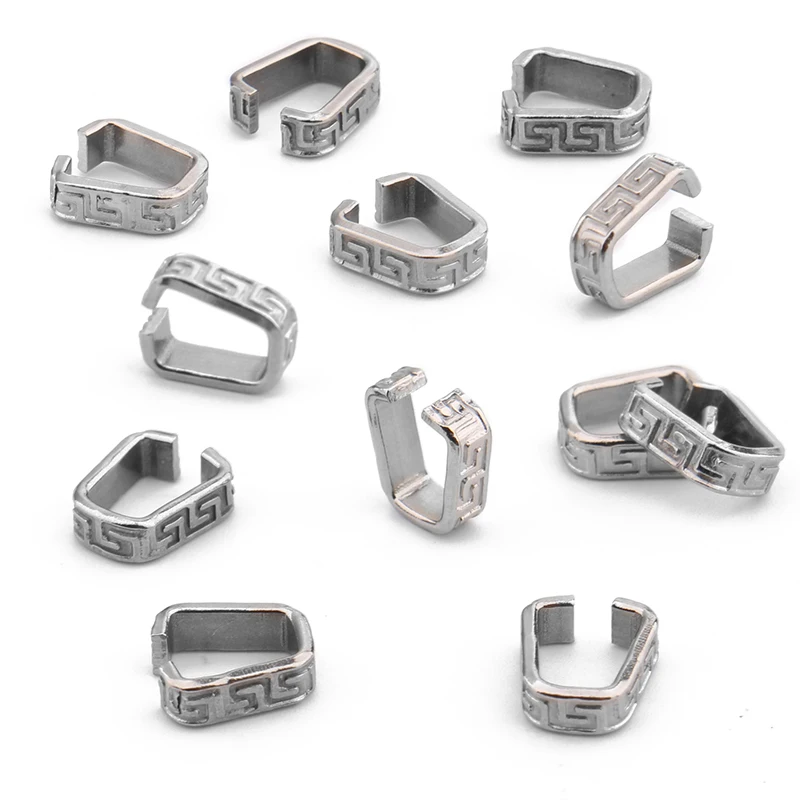 100pcs Stainless Steel  Clips Pinch Bail Clasps Buckle Patterned Necklace Hook Connector For DIY Jewelry Making Accessories