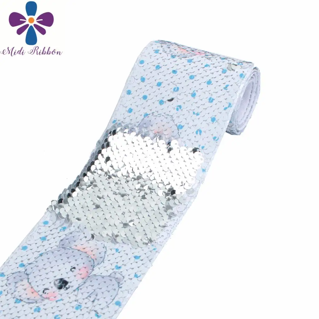 Двухсторонняя Серебряная лента с блестками 3 дюйма 75 мм Цветочная точка