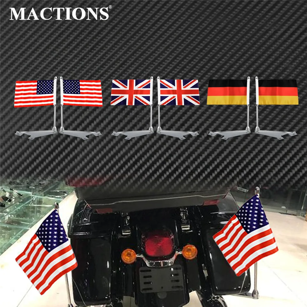 

Universal Motorcycle Luggage Rack Mount Flag Pole Chrome Adjustable Mounting Bracket For Harley Touring Electra Glide For UK