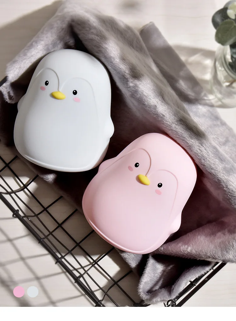 Night Light LED Penguin Silicone Night Light Cute Shape USB Rechargeable Colorful Warm Light Pat Decorative Ambient Desk Lamp enlarge