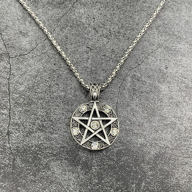 Винтажный талисман Wicca для мужчин и женщин ожерелье с подвеской из кубического