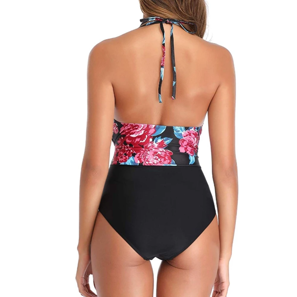 2020 плюс размер купальник сексуальный цельный Холтер Глубокий v образный вырез