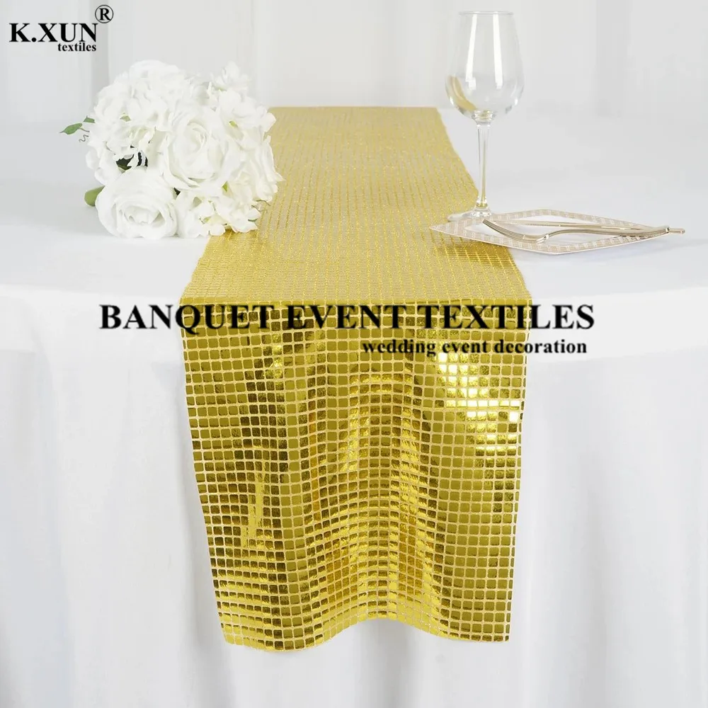 

New Desuin Square Sequin Table Runner For Wedding Tablecloth Event Party Decoration