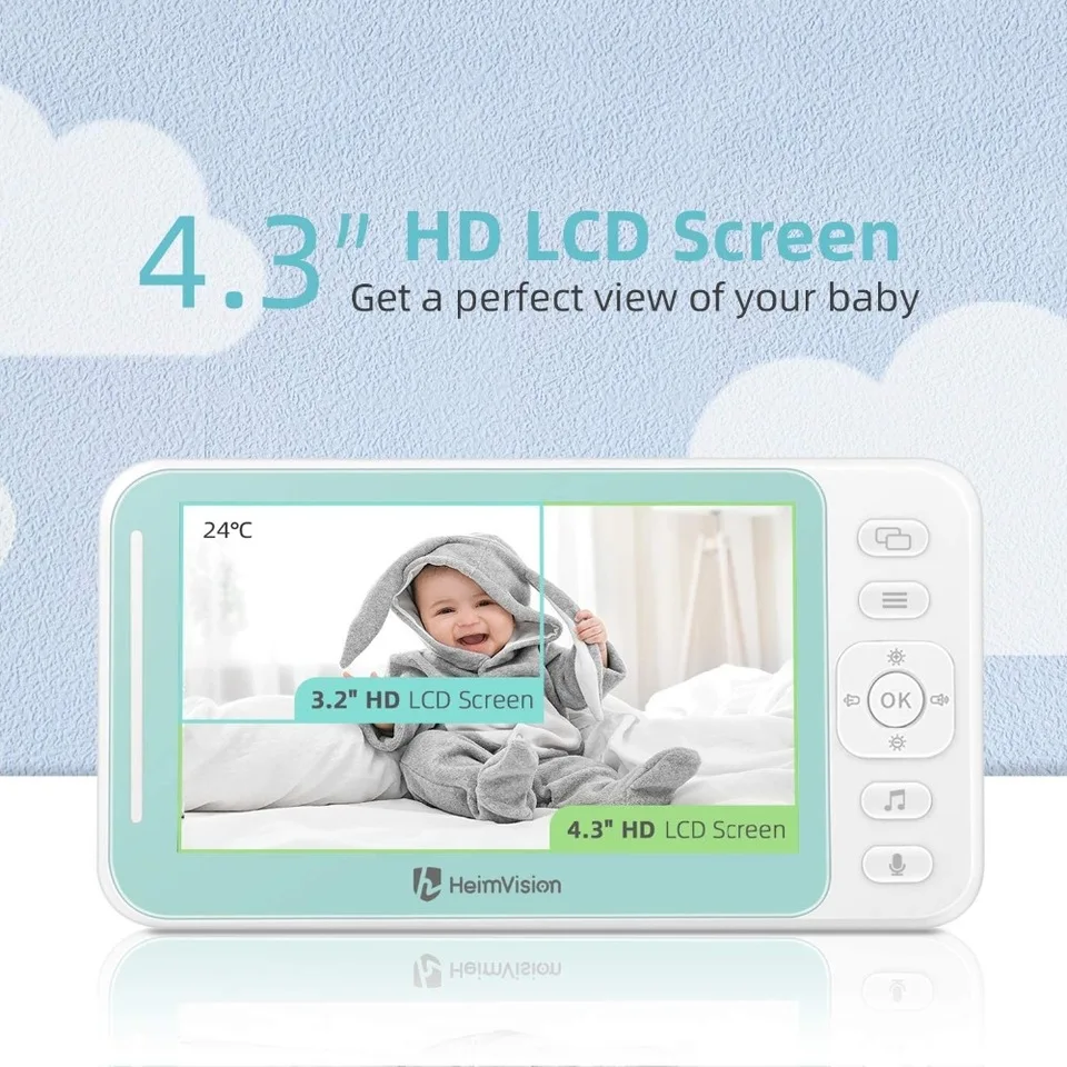 

HeimVision HM132X Baby Monitor Camera Video 4.3" LCD Screen Camera Night Vision built-in battery Voice Audio Talk Babysitter