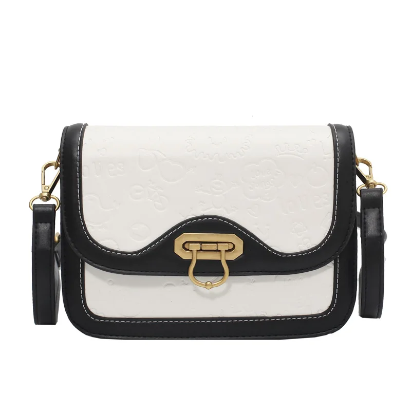 

Women Crossbody Bag Fashion Hit Color Small Square Bag Cute Cartoon Printed Casual Messenger Shoulder Flap Bag Brand New Handbag