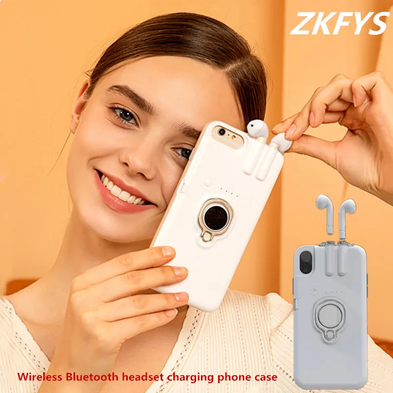 Беспроводные Bluetooth наушники чехлы для телефонов iPhone 11 Pro XS MAX XR X 6 6S 7 8 Plus