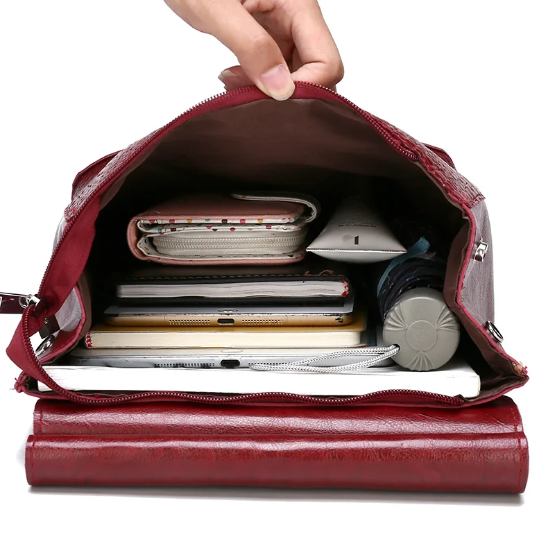 Женские кожаные рюкзаки высокого качества 2019 Женский винтажный рюкзак из