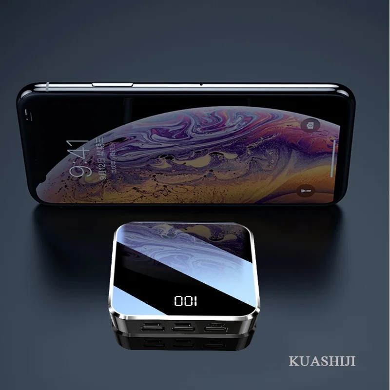 Мини 30000mAh QI Беспроводное зарядное устройство 3 USB банк питания цифровой дисплей