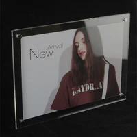 a4 mounted photo certificate floating acrylic sign holder wall mount display case picture frame 5pcs