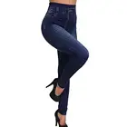 Женские джинсы размера плюс с высокой талией, эластичные леггинсы с длинными карманами, бесшовные леггинсы на пуговицах, повседневные узкие брюки-карандаш, 40
