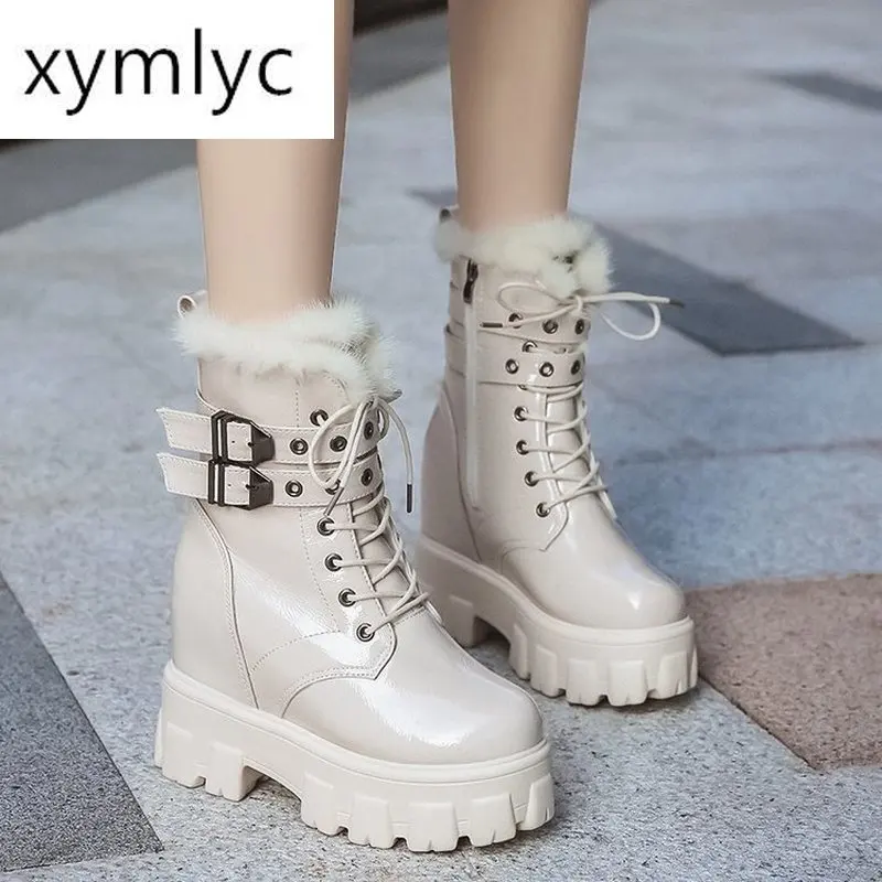 

2020 New Women Boots Winter Warm Snow Boots Women Faux pu Ankle Boots For Female Winter Shoes Botas Mujer Plush Shoes Woman hot