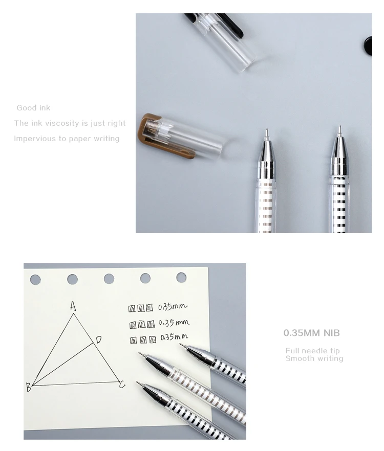 12pcs/set Cute cartoon Gel Pen 0.35mm Black Ink Neutral Pen Kawaii Korean Stationery for student writing bullet journal supplies