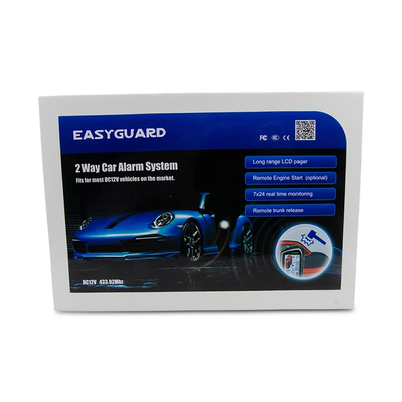 EASYGUARD Универсальный 2 полосная автомобильная сигнализация Системы ЖК-пейджер Дисплей автоматического запуска вибраци