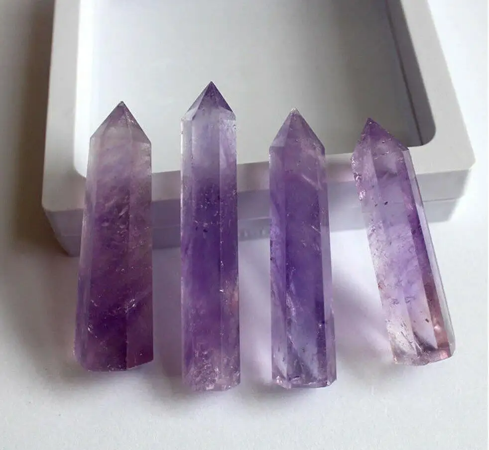 2020 новый натуральный мечтательный аметист кварц обелиск кристалл палочка ТОЧКА