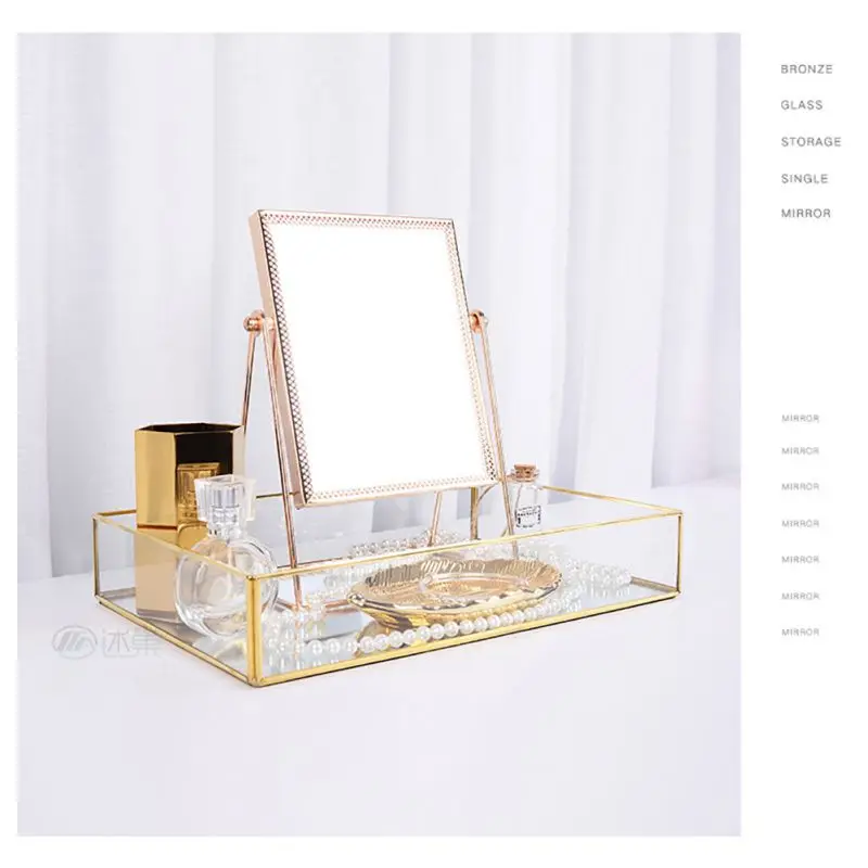 Нордические ins золото столешница дамское зеркальце вращение одностороннее