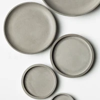 concrete round tray mold round base mold jewelry storage tray diy clay epoxy cement tray silicone mold