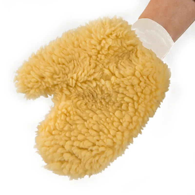 Горячая Распродажа новая плюшевая перчатка для мытья машины 24x21 см из овечьей