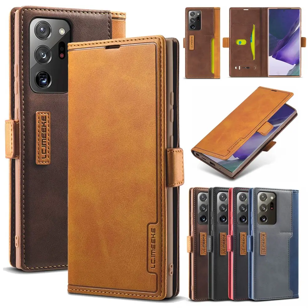 

Ультрамагнитный Чехол-книжка из искусственной кожи с отделением для карт и подставкой для Samsung Galaxy Note 20