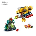 Новинка 2021, приключения в городе, ТВ-серия, подводная лодка для исследования океана, большой набор строительных блоков для детей, подарки, совместимы с кирпичами