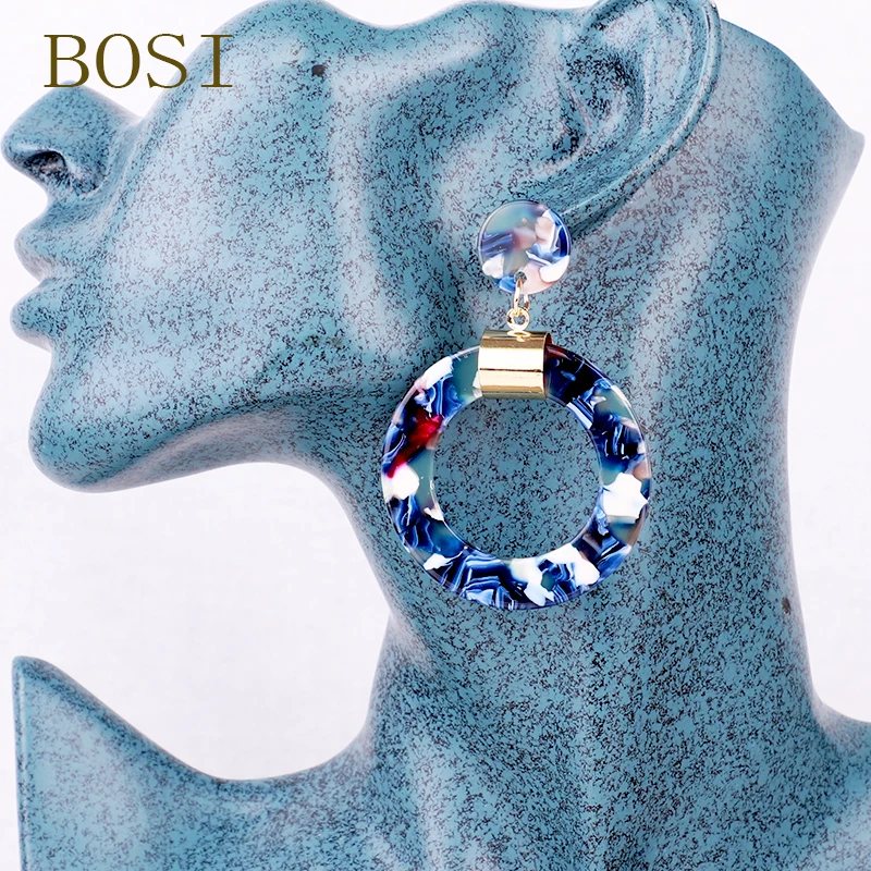 Серьги для женщин, акриловые, Boho, ацетат, висячие серьги, модные, большие, богемные, аксессуары, геометрические, Роскошные, трендовые, для лица