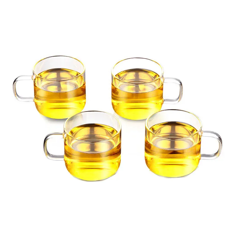 

Water cup with handle glass cup high temperature resistant flower tea cups