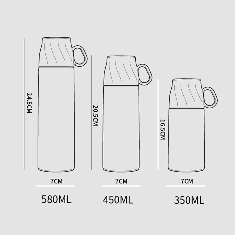 Термокружка портативная из нержавеющей стали 350/450/580 мл | Дом и сад