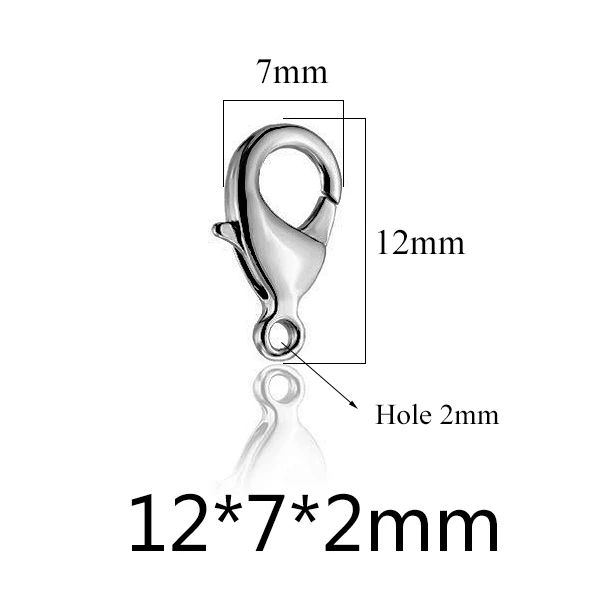Steel 12mm 20 шт./лот карабины Нержавеющая сталь конечные бусины в форме цветов застежки крючки набор «сделай сам» для Цепочки и ожерелья и браслета для изготовления цепей 9/10/12/15 мм - Цвет: Steel 12mm