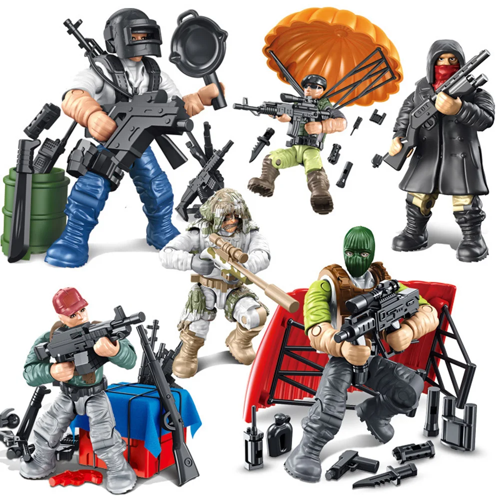 

Simulation Soldiers Building Blocks Soldiers Military Model Toy For Boy's Favorite Movable Joint Realistic Army Model Bricks