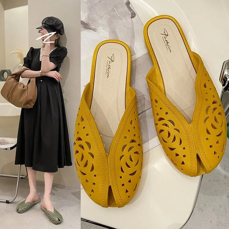 

half slippers women wild non-slip breathable beach hole shoes women fashion flat-bottomed casual sandals and slippers women