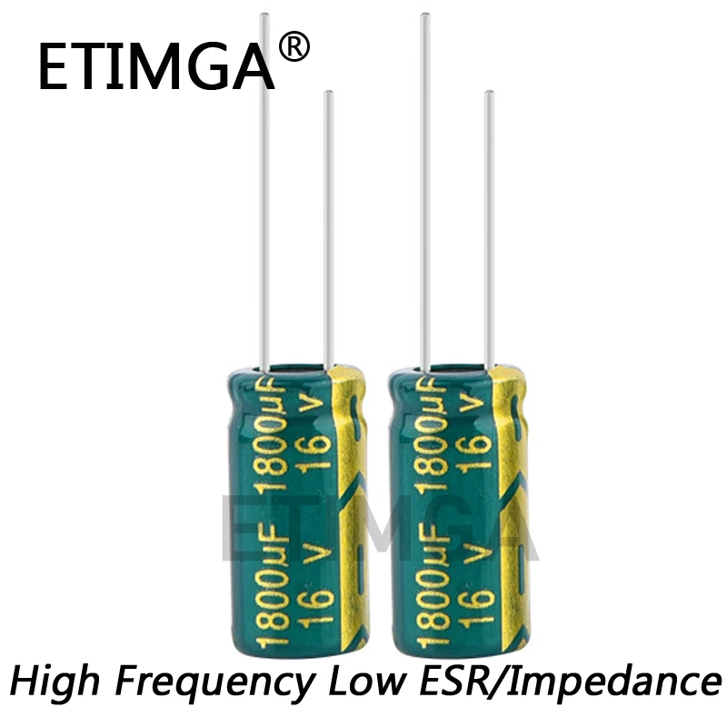 

6PCS/LOT 1800uf16V Low ESR/Impedance High Frequency Aluminum Electrolytic Capacitor Size 10*20 16V 1800uf 20%