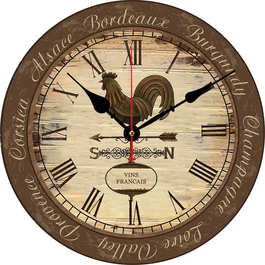 Chicken Clock M Винтажные настенные часы, кухонные часы, круглые подвесные римские цифры, настенные часы, практичное украшение для гостиной - Цвет: Chicken Clock M