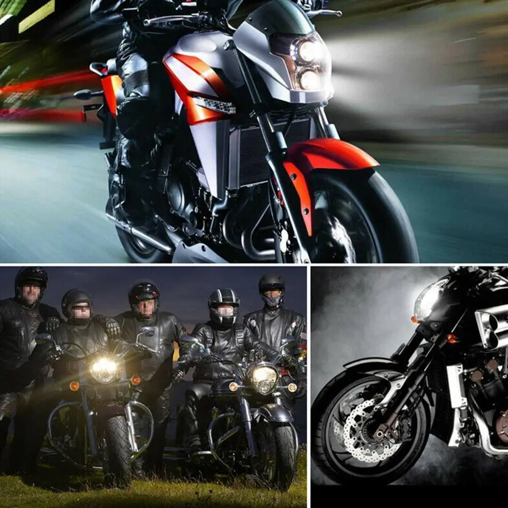 

Motorcycle Headlights H4 Three Claw H6 White Yellow Electric Integrated And Modification Headlight Bulb Near Light Far Spot W1V5