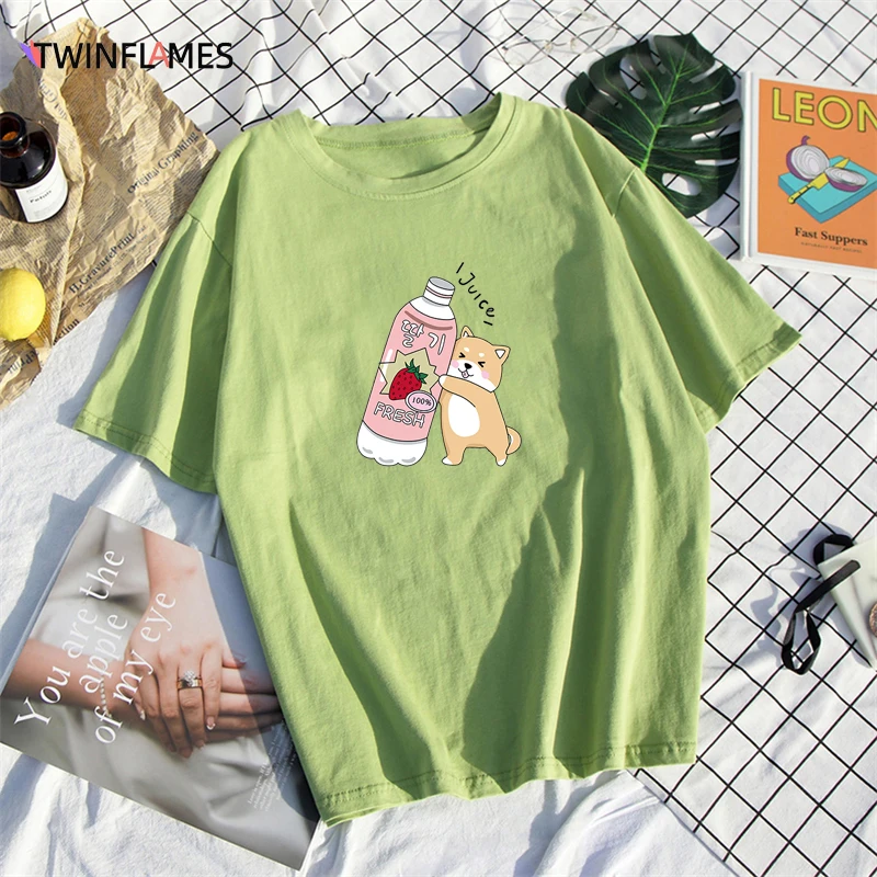 

TWINFLAMES Kawaii Clothes Women Oversized Cotton Tees Summer New Printed T Shirt Soft Top Female Girls Short Sleeve Clothing
