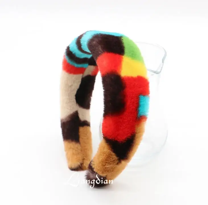 

women rabbit fur color hairbands autumn and winter sweet retro atmosphere ladies temperament fashion hair accessories