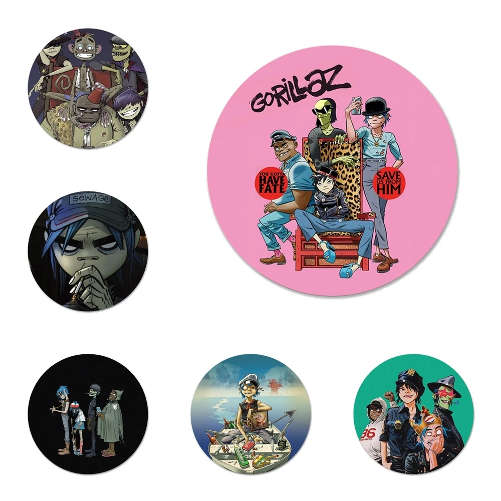 Gorillaz лодка Illust музыка Значки Металлические для фотографий | Дом и сад