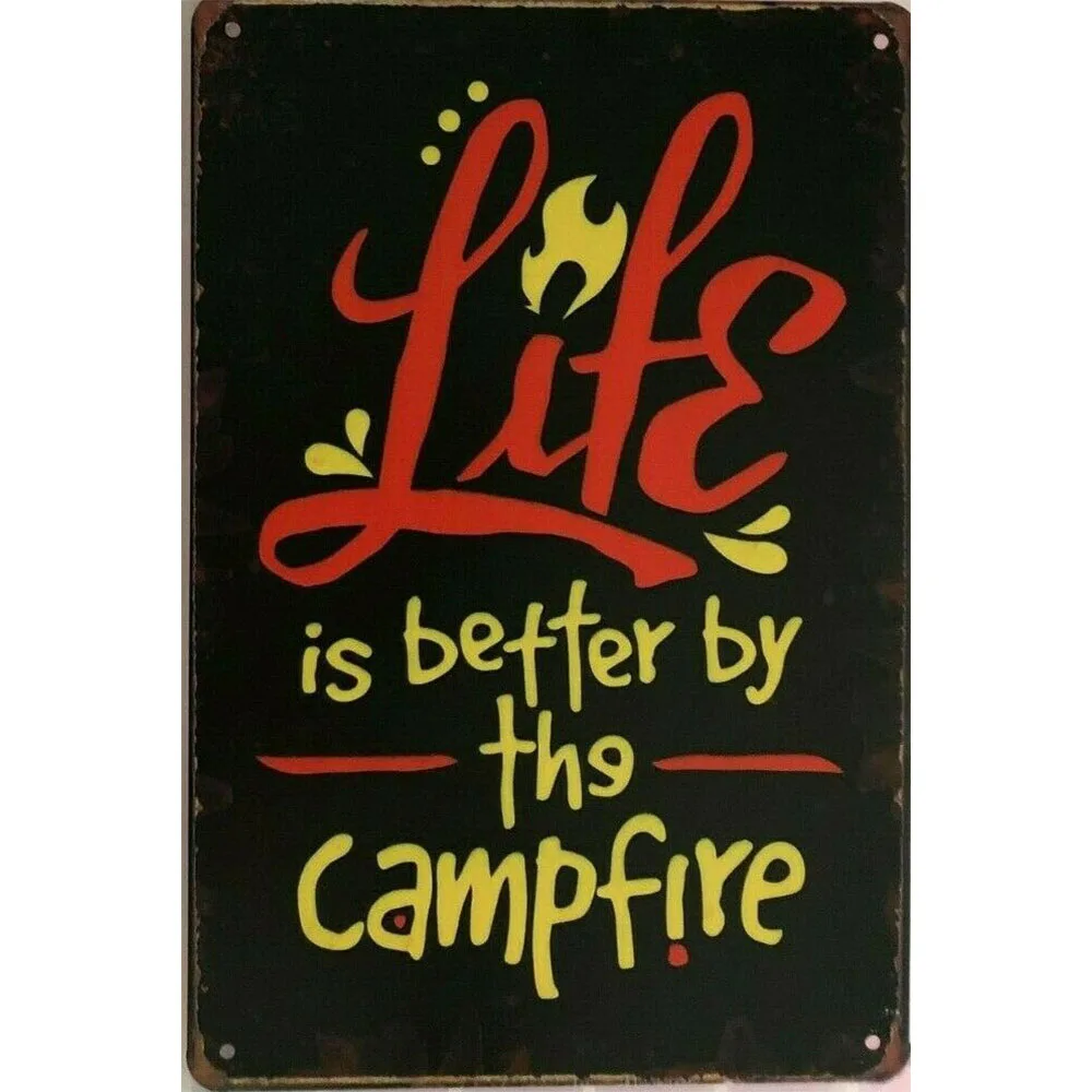 

Оловянная вывеска для кемпинга, потертый шик, Декор, табличка, настенный постер, винтажный декор, искусство