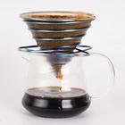 Складная кофейная капельница из нержавеющей стали, многоразовая чашка с фильтром для кофе, Безбумажная капельница, держатель с постоянным фильтром для кофе