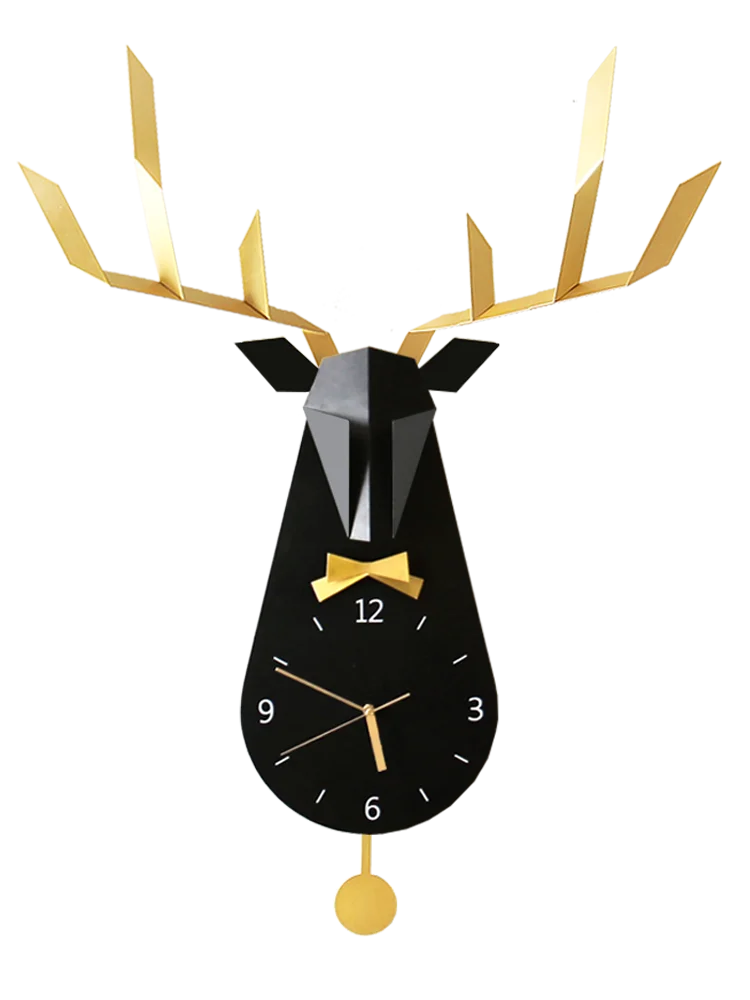 Большой 3d Настенный скользящий металлический олень для гостиной в скандинавском