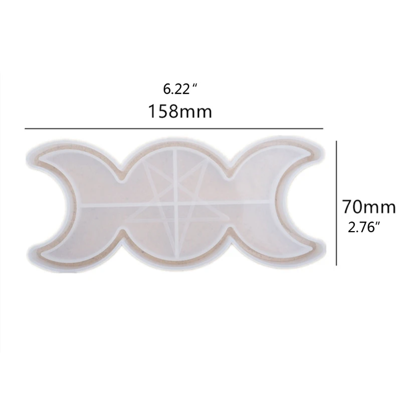 

13MC Handmade Moon Star Candle Tray Resin Molds Moon Phase Box Molds Triple Goddess With Pentagrams Mold Jewelry Making Tools