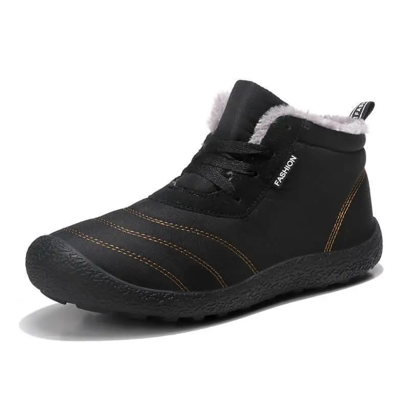 

Men's Sports Warm and Velvet Snow Boots Cotton Shoes Mesh Solid Color Lace-Up Male Footwears Comfortable Ankle Boots