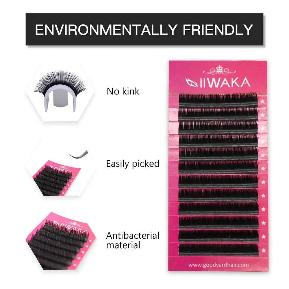 IIWAKA Lash 2019 новый дизайн 1 чехол все размеры C D curl Наращивание ресниц Накладные