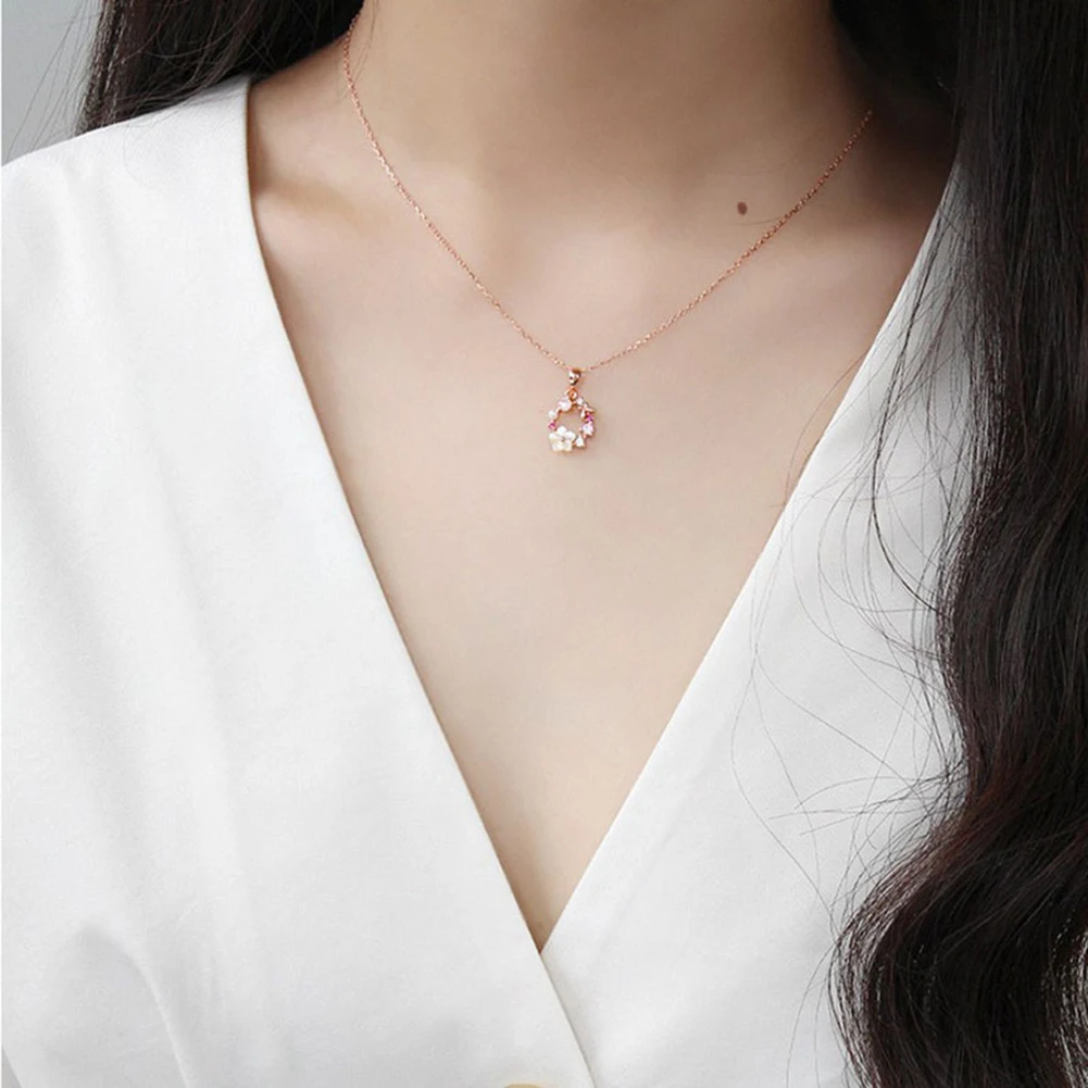 Модное креативное ожерелье с бабочками и цветами циркониевая Хрустальная