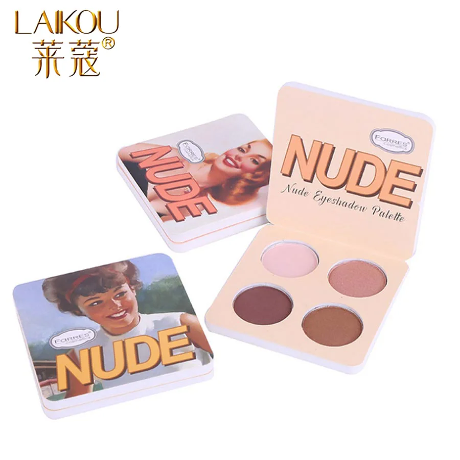 Брендовые матовые тени для век LAIKOU 4 цвета Палетка водостойких блестящих теней