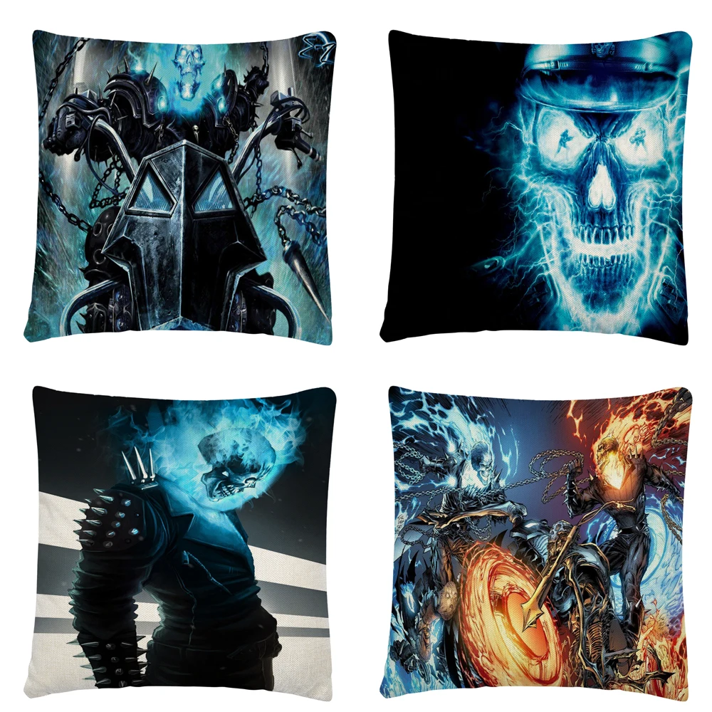 

Angel / Demon Ghost Knight Cartoon Character Linen Cushion Cover Pillow Case for Home Sofa Car Decor Pillowcase 45X45cm