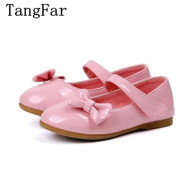 Детская обувь с бантом осень 2020 Мокасины принцессы для девочек цвет красный