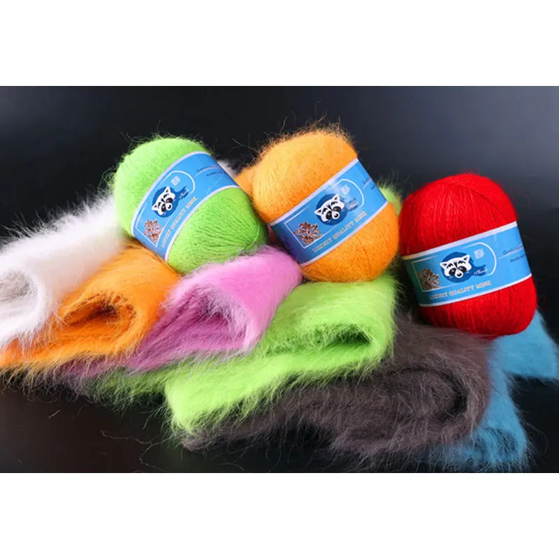 Пряжа из смесовой норки и кашемира длинные волосы для вязания крючком вязаная