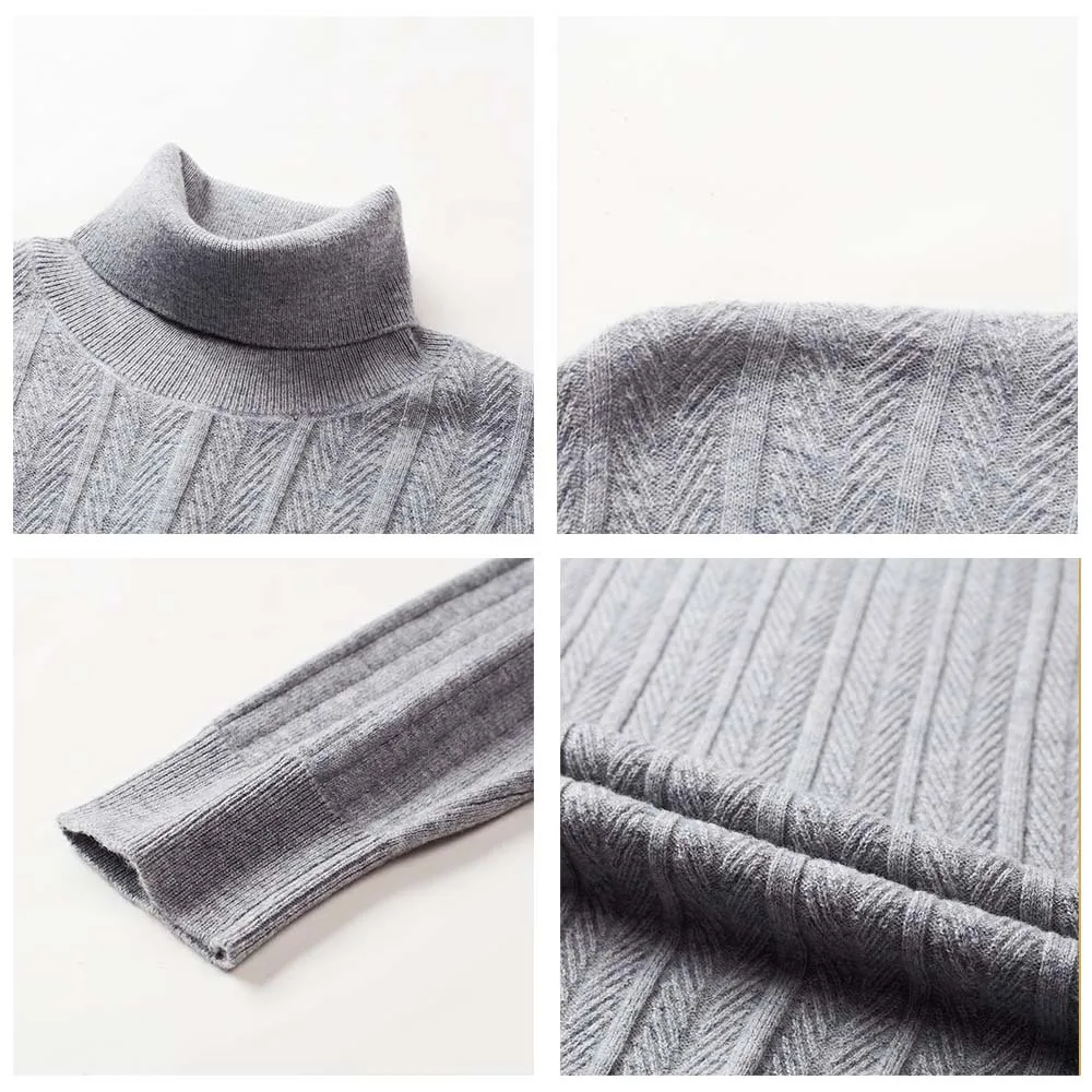 COODRONY Winter Thick Warm Turtleneck Men Soft Pure Merino Wool Sweater Pull Homme High Quality Clothing Fashion Pullover C3070