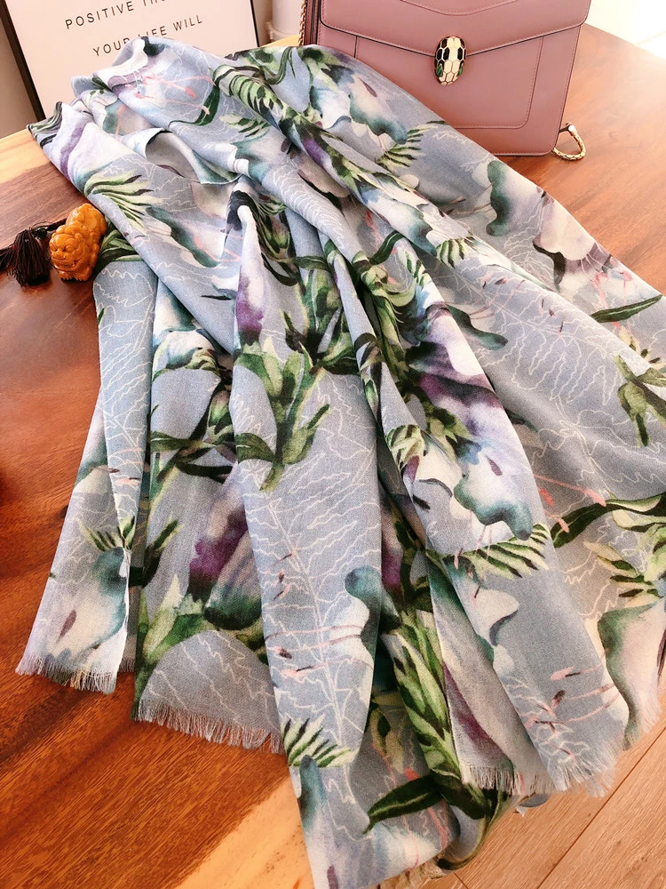 

top grade 100%cashmere women fashion print thin scarf shawl pashmina 90x200cm exclusive version